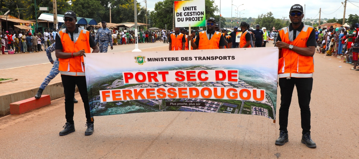 photo des agents de l'UGP-PSF pendant le défilé du 07 août 2025 à Ferkessédougou